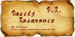 Vasilj Košarović vizit kartica